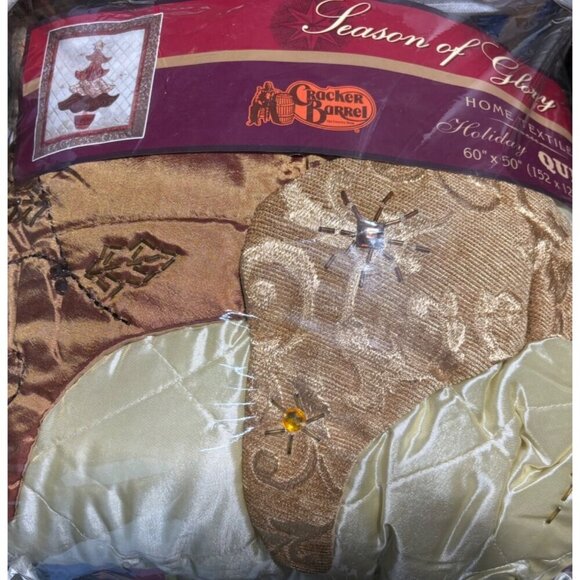 Cracker Barrel Season Of Glory Holiday Quilt Bejeweled Christmas Tree 60x50 - Picture 8 of 9